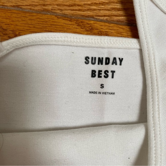 BNWT Sunday Best Roxboro Aritzia Tank Top Spaghetti Straps White Colour - Picture 7 of 12
